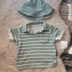 Lila & Jack 12-18mos. Striped Green Kids Shirt with Hat